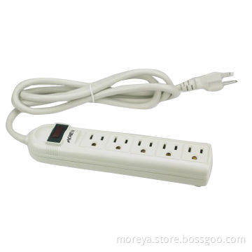 American Power Strip with 5 Socket Outlets, Extension Cord, Overload Protection